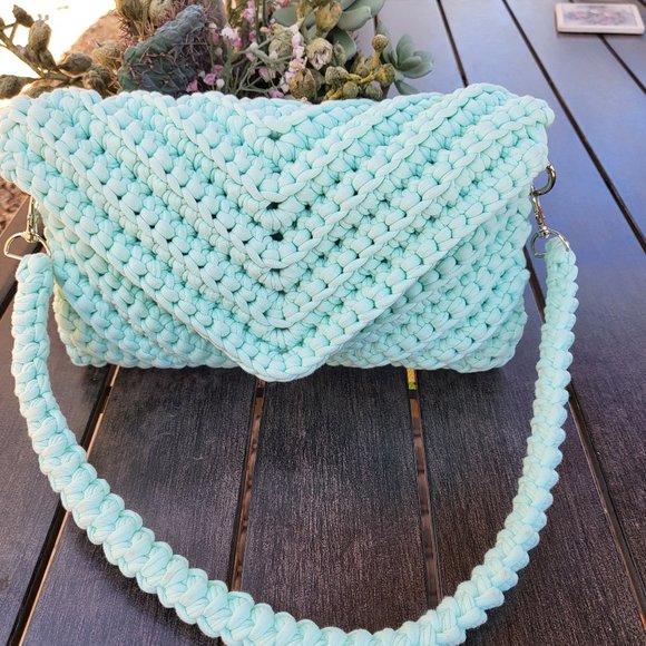Handmade Handbags - Handcrafted Crochet Clutch Handmade Bag, Woven Purse, Knit Bag, Summer bag